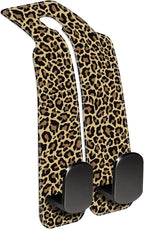 Purse Hook for Car Abstract Brown Leopard 1 Pack Headrest Back Seat Hook Premium Leather Double Metal Hanger Storage Pack Bag Purse Holder Car Accessories