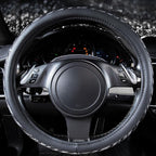 Bling Diamond Leather Steering Wheel Cover, with Bling Sparkly Crystal Glitter Rhinestone Universal Fit 14" 1/2-15" Car Wheel Protector Fit for Women Girl SUV,Vans,Sedans,Trucks, Zebra Print