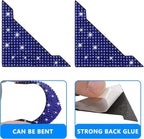 Rhinestone Anti-ScratchCar Edge Protector - 4pcs Bling Corner Bumper Sticker (Blue)
