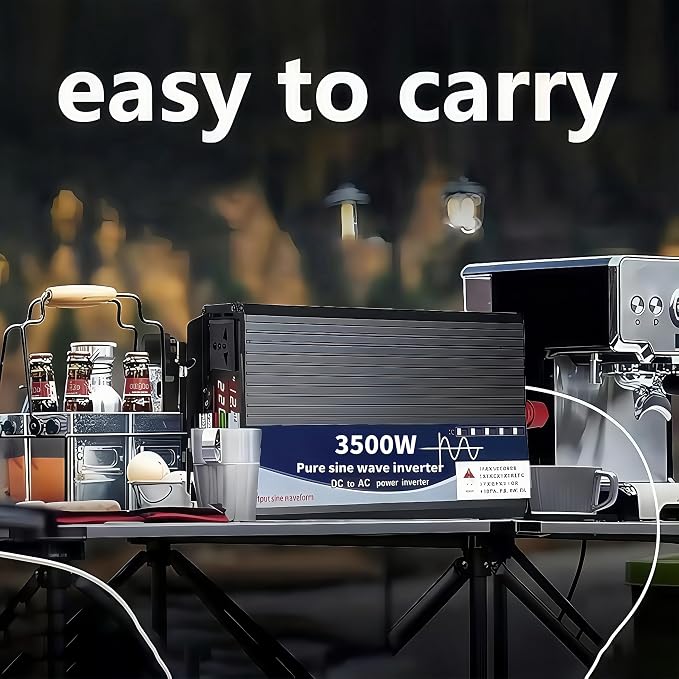 5000 Watt Power Inverter 12V DC to 110V AC Converter, LED Display with 2 AC Outlets Dual Fans Radiating for RV, Camp and Home, Electric Tool Pure Sine Wave Inverter (110V, 5000W 12V)
