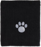 Pet Grooming Towel Collection Absorbent Microfiber X-Large, 41x23.5", Embroidered Black