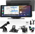 Portable Carplay Screen for Car, 10" Wireless Carplay Car Stereo & Android Auto, OTA Updates, Car Play Touchscreen with 1080P Backup Camera,GPS Navigation,Voice Control,5.0 Bluetooth (10inch)