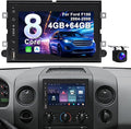 8 Core 4G+64G Car Radio for Ford F150 2004-2008: CarPlay Android Auto | Upgrade Android 15, BT, WiFi 6, GPS, AM, FM, RDS, 36EQ, SWC, 1080P Backup Camera