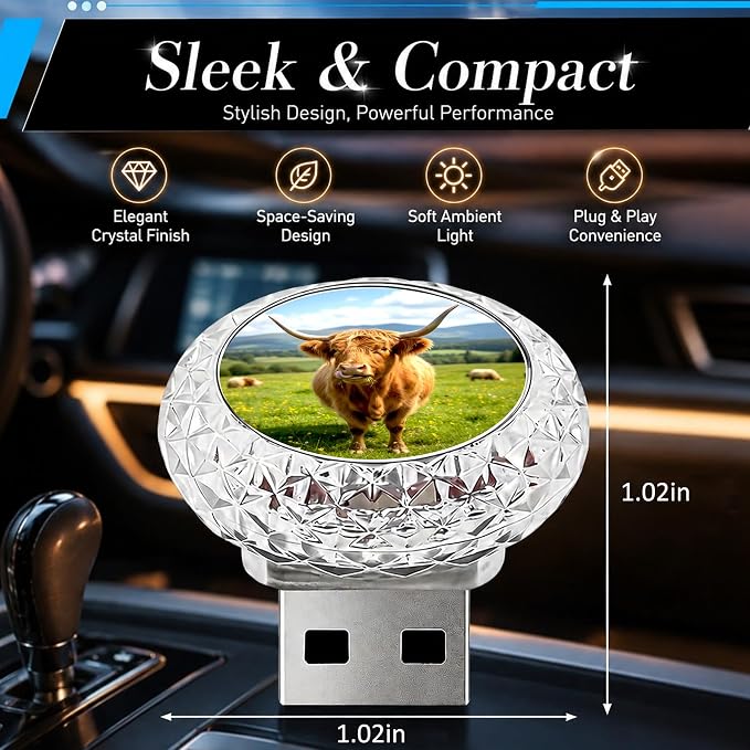 2 Pcs Butterfly USB LED Car Interior Atmosphere Lamp, Portable Multi-Color Mini LED Night Light Auto Lighting, Universal Vehicle Interior Decor Car Accessories Butterflies Gifts for Women Men