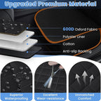 Dog Car Seat Covers, Waterproof Front Seat Cover for Dogs, Scratch-Proof, Nonslip Pet Passenger Seat Cover Protector, Universal Fit for Cars Trucks SUVs, Standard Size, Black with Orange