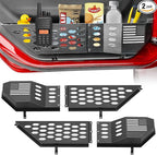 Metal Front Door Pocket, Storage Box Compatible with Jeep Wrangler JL JLU 4XE (2018-2026) & Gladiator JT (2020-2026) Accessories, 2PCS Door Net Pockets Replacement | Not for Power Seats