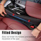Car Seat Gap Filler, 2 Pack Car Seat Gap Filler Organizer, Anti-Drop Side Console Storage Pocket with Storage Slot, Universal for Auto SUV Truck Interior Accessories, Black