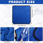 40 Pcs Blue Microfiber Towels: 16"x16" Microfiber Drying Towels Bulk Micro Fiber Car Cleaning Cloth for Cars Drying Washing Polishing Cleaning Household Supplies