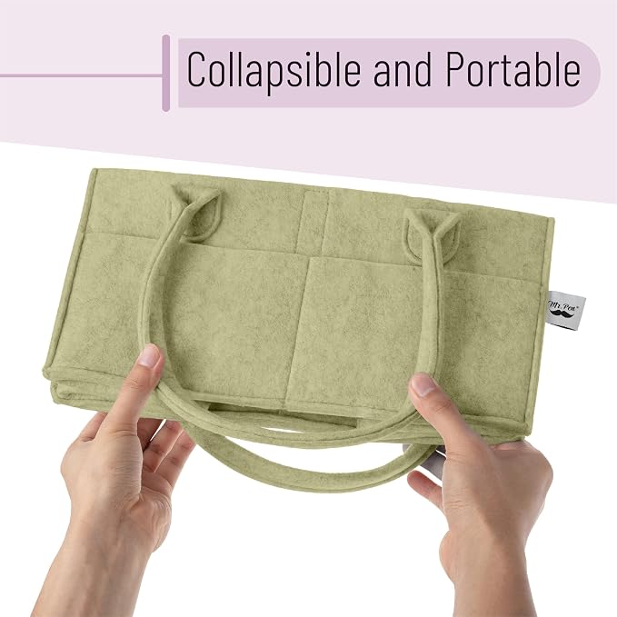 Mr. Pen- Baby Diaper Caddy Organizer, Olive Calm | Nursery Storage Bin and Car Organizer for Diapers and Baby Wipes