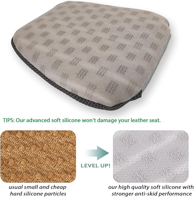 17.7" L × 16.9" W × 3" H,Car Booster Seat Cushion Raise The Height for Short People Driving, Breathable 3D Air Mesh, 3 Inch Booster Seat, Non-Slip Bottom, Car Seat Pad with Truck,Cars,SUVs