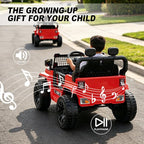 12V Ride on Car with Parent Remote Control, Toddler Electric Car with Spring Suspension, LED Lights & Music Player - Safe Battery Toy for Kids, Christmas & Birthday Gift, Red