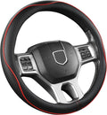 Customized Auto Car Steering Wheel Cover for Chevy 14.5-15 inches, Steering Wheel Cover for Chevrolet(Black Line-Standard Size)