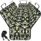 Waterproof Dog Car Seat Cover for Back Seat, Pet Hammock- S, Camouflage | Durable waterproof hammock with nonslip design & storage pockets. Protects seats from scratches, fits cars, SUVs & trucks.