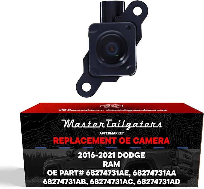 Replacement for Dodge Ram (2016-2021) Backup Camera OE Part # 68274731AE, 68274731AA, 68274731AB, 68274731AC, 68274731AD