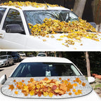 Car Front Windshield Cover Shade, 66.9"×17.7" Windshield Snow Cover for Fallen Leaf Dust and Snow, Universal Windshield Protector for All Seasons(Silver)