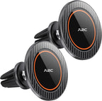 A2C for MagSafe Car Mount,[One-Piece] [17 N54] Magnetic Car Phone Holder for Air Vent, Silicone-Coated Metal Clips, No Assembly One-Hand Operation, 360°Adjustable Car Mount for Magsafe iPhone (2 Pack)