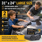 2 Pack Professional Large Microfiber Car Drying Towels (31" x 24"), Microfiber Towels for Cars, Scratch Free, Lint Free, Highly Absorbent Quick Drying Towel Cloth for Cars, Trucks Boats, Car Detailing