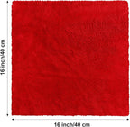 30 Pcs 16 x 16 Inch Edgeless Microfiber Plush Towels for Cars Detailing Drying Wash Polishing Absorbent Cleaning Cloths, 500 GSM (Red)