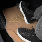 Beige Leather & Waterproof Car Carpet Floor Mats, Universal Car Mats Fit for SUV,Vans,sedans, Trucks,Set of 4pcs Car Carpet with Anti-Slip nibbs Driver Heel Pad (All Beige)