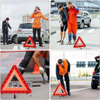 Warning Safety Triangles for Vehicles Foldable Roadside Emergency Kit Emergency Reflective Triangles with Base and Carrying Case for Cars Trucks Breakdown(12 Pack)