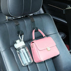 Adjustable 4-Pack Car Headrest Hooks - Universal Seat Back Organizer with Heavy-Duty Clip for Purses, Bags & Groceries Black