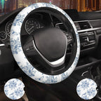 Vintage Blue Flower Car Steering Wheel Cover