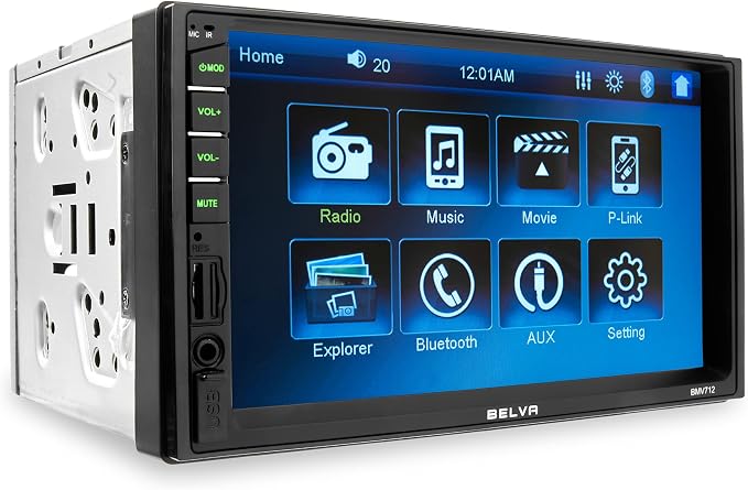 BMV712 7" Double DIN Touchscreen Mechless Car Stereo Receiver
