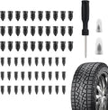 60PCS Tire Plug Kit with Screwdriver,Rubber Flat Tire Repair Kit for Fast Repair of Tire Punctures,Durable Car Tire Repair Kit Self-Service Repair Nails for Car Motorcycle Truck (60PCS)