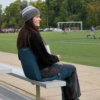 Heated Stadium Seat, Foldable, Lightweight with Carrying Strap, Foam Cushion for Comfort, Adjustable, Back Support, Multi-Functional Use As Stadium Seat or Seat Pad, Navy/Navy