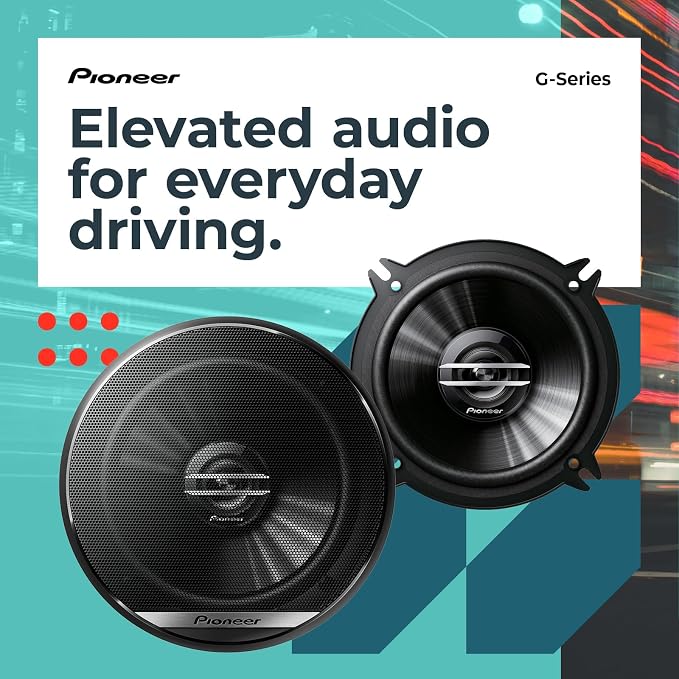 G-Series TS-G1620F 6.5” 2-Way Speakers (Pair) – 300W Max, Balanced Sound + Smooth Treble, Great Stock Replacement, High-Efficiency Speaker Designed for OEM Power