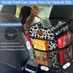 Car Trash Can Bin for Back Seat Leak Proof, Cute Car Trash Bag Hanging, Vehicle Trash Can for SUV Truck Van, Automotive Garbage Cans Front Seat Cow Print, 2 Gallons