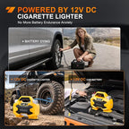 Portable DC 12V Heavy Duty Tire Inflator Dual Cylinders and Dual Motors Tire Pump 150PSI Air Pumps Auto Shutoff with Screen and LED Light Air Compressor for Pickup Truck ORVs SUVs Cars