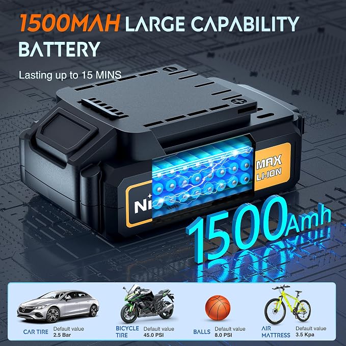 Portable Air Compressor Tire Inflator 3 Power Sources Pump 160PSI Dual Powerful Motors Fast Inflate Auto Shutoff for Cars & Inflatables Inflation/Deflation
