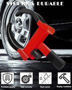 Universal Wheel Lock Heavy Duty Security Trailer Wheel Lock Anti Theft Wheel Locks for Cars SUV Camper Motorcycle Trailer Great Deterrent Bright Color with 3 Keys (Black-red)