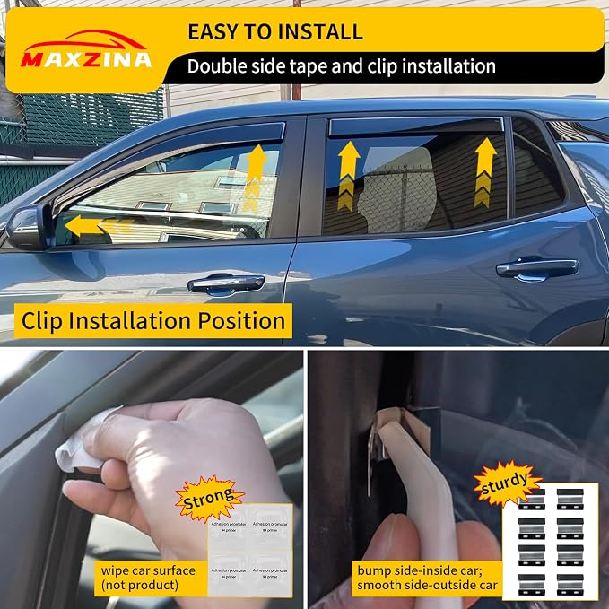 Visor Rain Guards Compatible with 2025 2026 Chevrolet Equinox (Not for EV) Front and Rear in-Channel Window Visors Wind Deflectors Weather Shield for Chevy Equinox 4PCS Accessories
