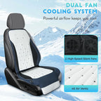 Cooling Car Seat Cover Front Driver Seat,Universal 12V Ventilated Car Seat Cushion with Smart Auto On/Off, Breathable Mesh & Leather AC Seat Protector, Cooling Fan Seat Cover for Car SUV Truck,White