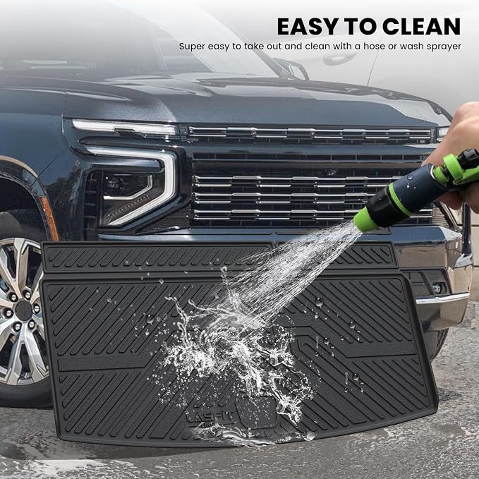 Trunk Mat with Backrest Mat 2021-2026 for GMC Yukon (Only Yukon, Not Fit Yukon XL)/Cadillac Escalade (Only Escalade, Not Fit Escalade ESV)/Chevrolet Chevy Tahoe, All Weather TPE Custom Fit