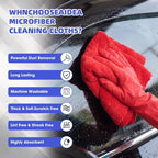 30 Pcs 16 x 16 Inch Edgeless Microfiber Plush Towels for Cars Detailing Drying Wash Polishing Absorbent Cleaning Cloths, 500 GSM (Blue, Light Blue, Black, Grey, Red)