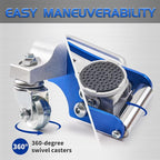 Floor Jack, Low Profile 2 Ton Aluminum and Steel Car Jack, Blue | Dual Pump System, Rapid Lift, 3.35"-13.98", 360-degree swivel casters