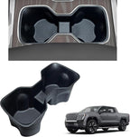 Center Console Cup Holder Inserts for 2024-2026 Chevrolet Silverado EV RST & LT/GMC Sierra EV Denali Accessories Noise-Free TPE Middle Console Drink Holder Organizer Non-Slip Cup Holder Protector