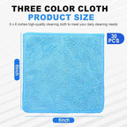 Cleaning Cloth Dry Erase Cloth Cleaning Rags Reasonable Kitchen Towels Microfiber Towels Cars Wash(6 x 6 Inch,Blue/Light Blue/Dark Blue,30 Pcs)
