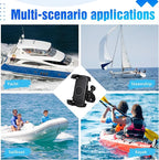 1 Pack Boat Phone Holder, Marine Cell Phone Holder No Sunshade, Black 360 Degree Adjustable Knob Crab Clamp, Smartphone Accessory for Boat Rail, Car, Cycling, Pontoon and Outdoor Use
