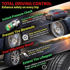 4Pcs Tire Pressure Monitor Valve Stem Caps, 3 Color Tire Pressure Indicator Valve Caps for Highway Driving Long Road Trip, 42-46 PSI 3.0Bar for Car Trailer Truck SUV
