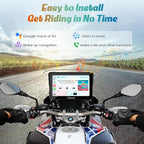 Carpuride W702B Motorcycle Carplay Screen for BMW R1200GS R1250GS S1000XR Motorcycle, 7 inch Waterproof Touchscreen, Portable Carplay/Android Auto GPS Navigation for Motorbike, Dual Bluetooth