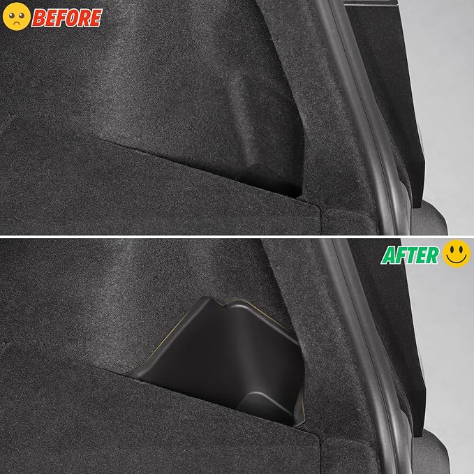Rear Trunk Storage Bins with Lids for 2026 Tesla Model Y Juniper | Trunk Organizers Add Floor and Cargo Space, TPE Waterproof, Handle Design, Easy to Clean - 2 Pack