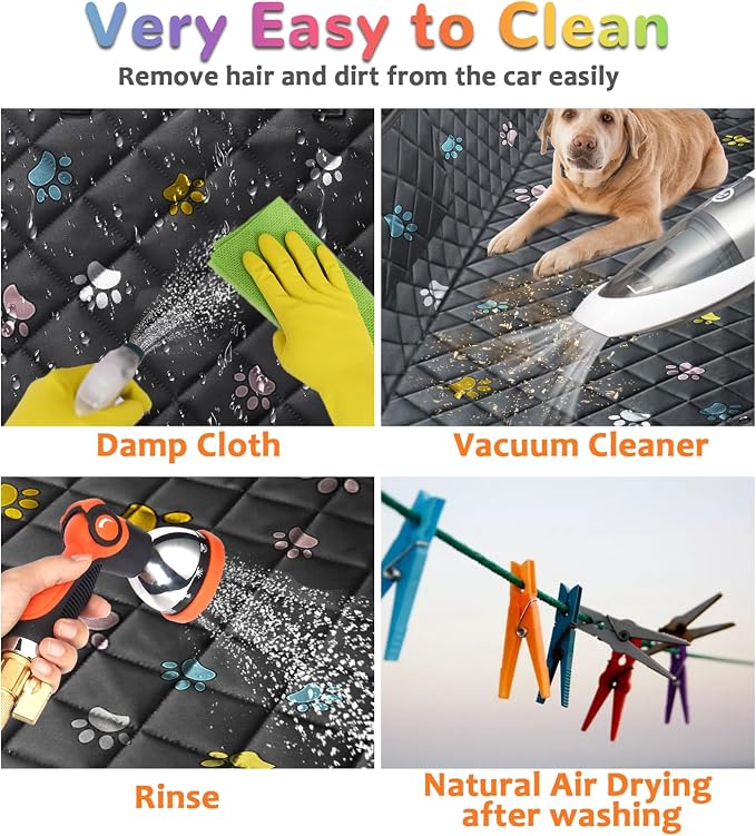 Dog Car Seat Cover for Pets 100% Waterproof Seat Cover Hammock 600D Heavy Duty Scratch Proof Nonslip Durable Soft Back Seat Covers for Cars Trucks and SUVs