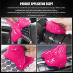 Car Cleaning Gel Clean Putty, Reusable Car Interior Cleaner Slime, Auto Detail Cleaning Soft Rubber Supplies, Universal Multi-Functional Cleaning Tool Accessories for Men Women (Pink)