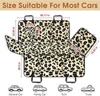 Waterproof Dog Car Seat Cover for Back Seat, Pet Hammock- S, Leopard/Black | Durable waterproof hammock with nonslip design & storage pockets. Protects seats from scratches, fits cars, SUVs & trucks.