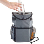 StashAway Heavy Duty Car Trash Can with Rubber Lid, 3 Storage Pockets and Sturdy Panels for Stable Floor or Hanging Seatback Use (Gray)