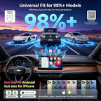 Upgraded Wireless CarPlay Adapter | Broader Compatibility & Reliable Connection, Supports iPhone & Android Phones, Compact Size for Stable CarPlay & Android Auto Linkage